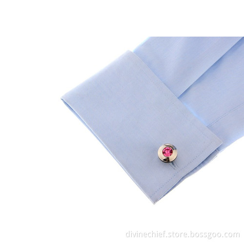 Beautiful Pink Crystal Cufflinks, Wholesale Custom Cufflinks For Man's Shirt